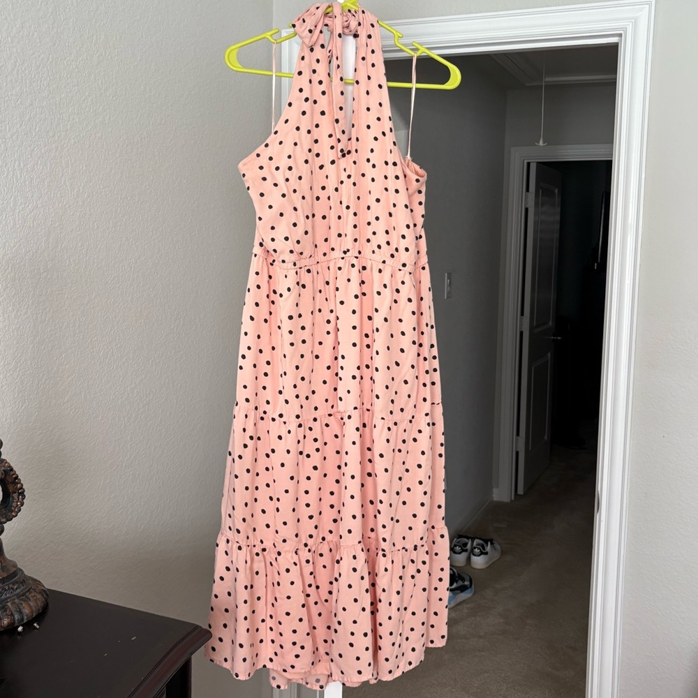 Maurices Peach Polka Dot Smocked Dress